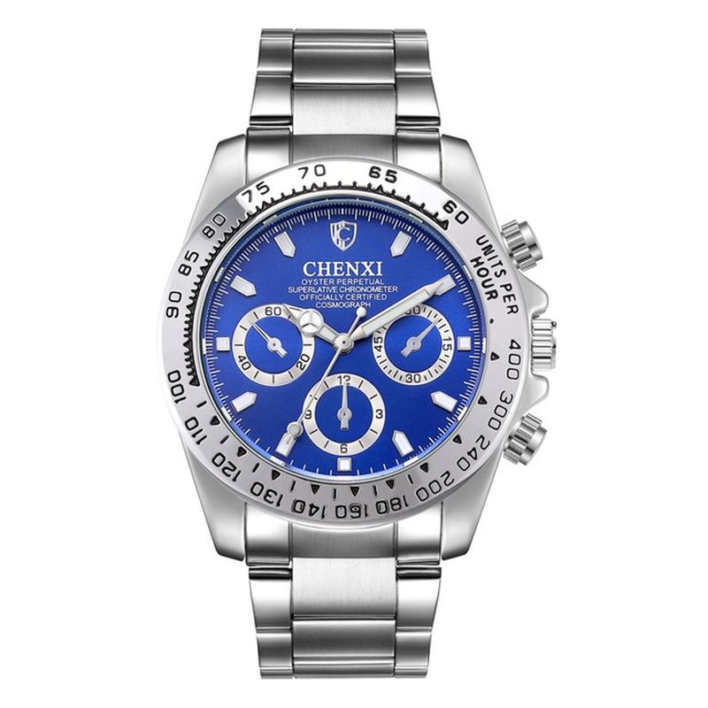 Business Style Creative Dial Herr Armbandsur Full Steel Analog Quartz Watches