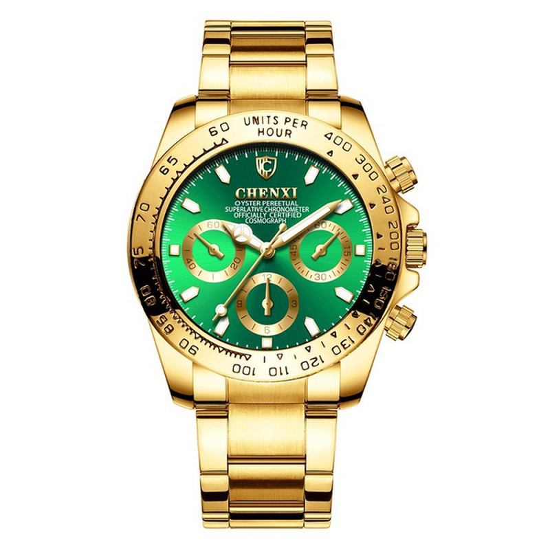 Business Style Creative Dial Herr Armbandsur Full Steel Analog Quartz Watches