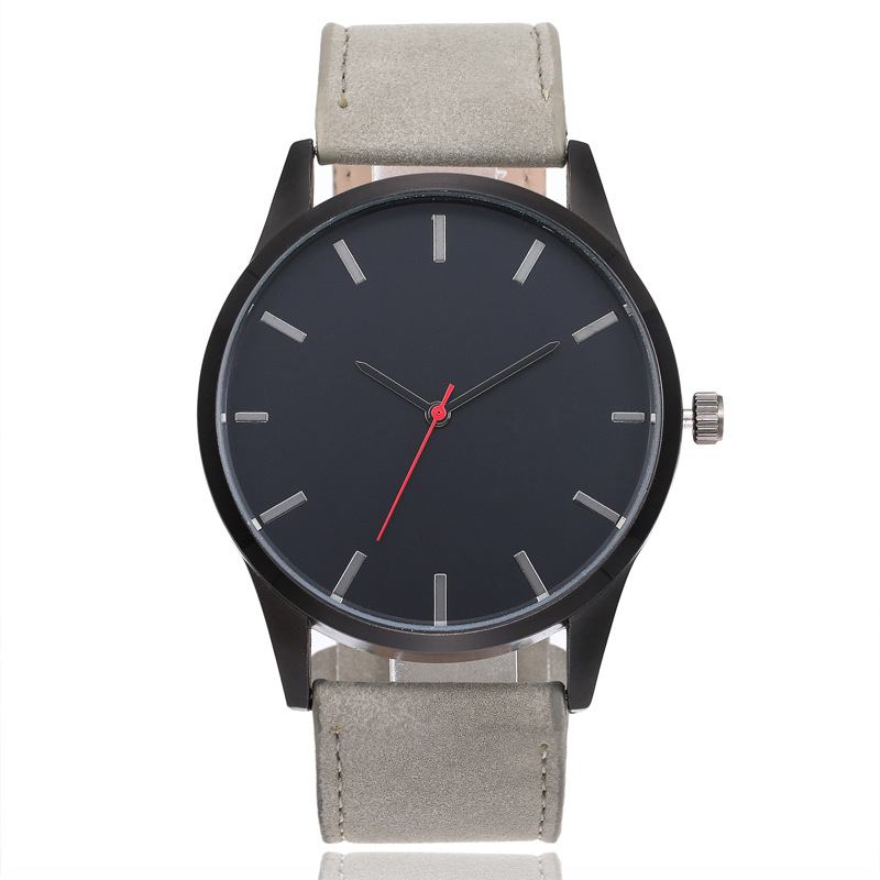 Casual Sport Big Dial Analog Matt Pu Läder Unisex Armbandsur Quartz Watch