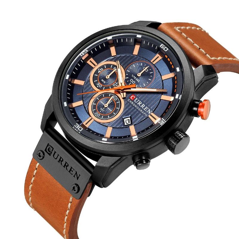 Casual Style Flerfunktions Quartz Watch Date Display Herrarmbandsur