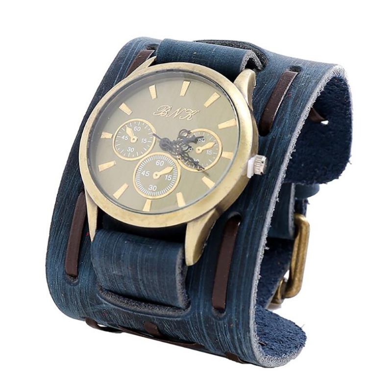 Casual Vintage Multi-layer Cowhide Läderrem Unisex Quartz Watch Armband