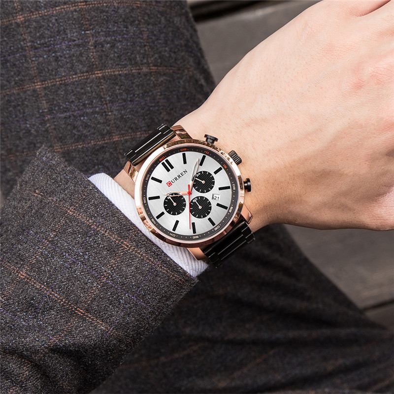Chronograph Waterproof Quartz Watch Business Style Herrarmbandsur