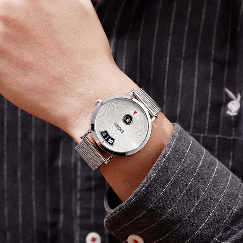 Creative Dial Design 30m Vattentät Business Style Herrklocka Quartz Watch