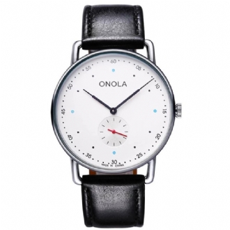 Creative Point Simple Dial Herr Mode Nylon Läderrem Quartz Watch