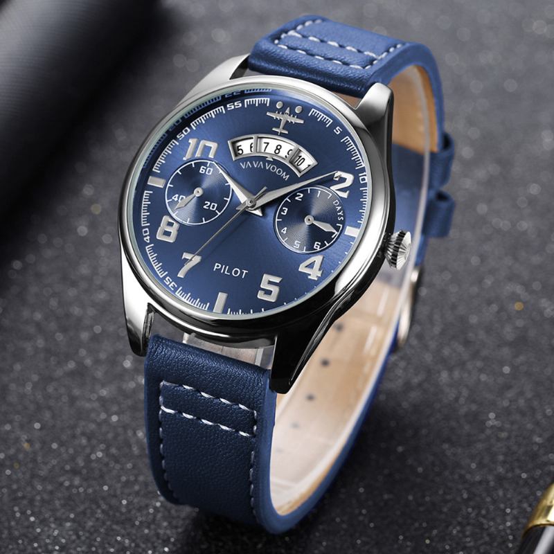 Datum Display Dekorativ Urtavla Herr Armbandsur Casual Style Quartz Watch