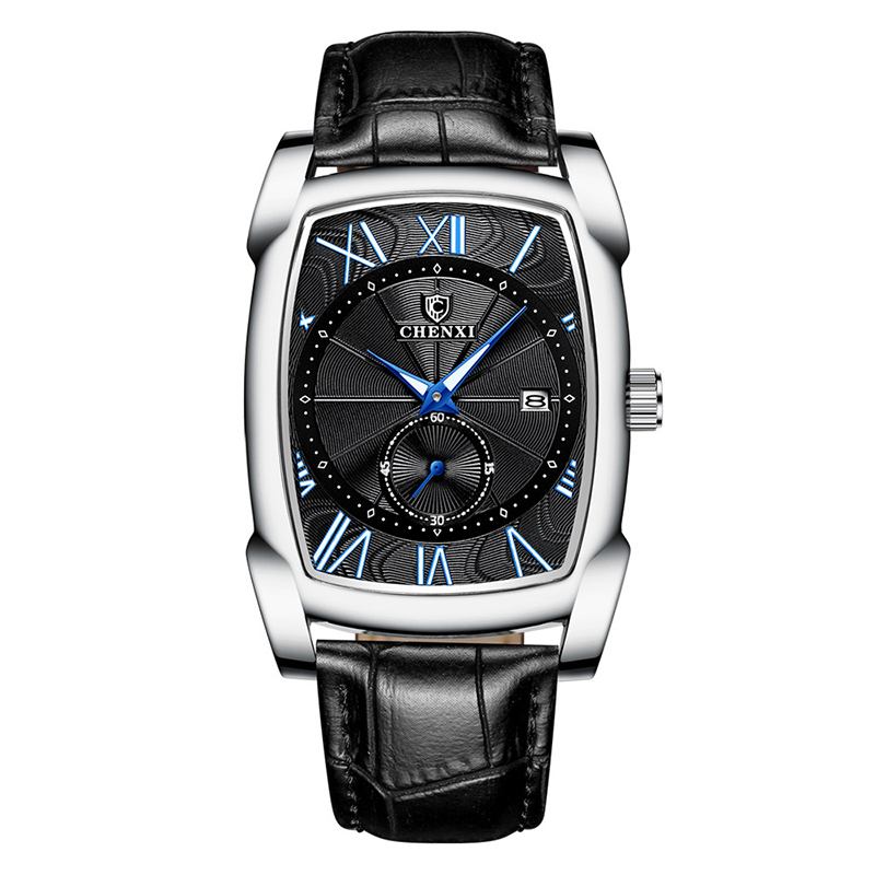 Datumvisning Kalender Business Style Herrklocka Rektangelurtavla Quartz Watch