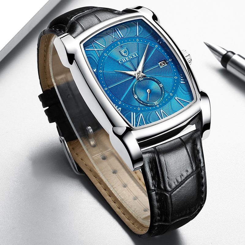 Datumvisning Kalender Business Style Herrklocka Rektangelurtavla Quartz Watch
