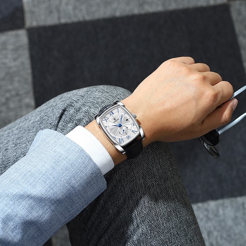 Datumvisning Kalender Business Style Herrklocka Rektangelurtavla Quartz Watch
