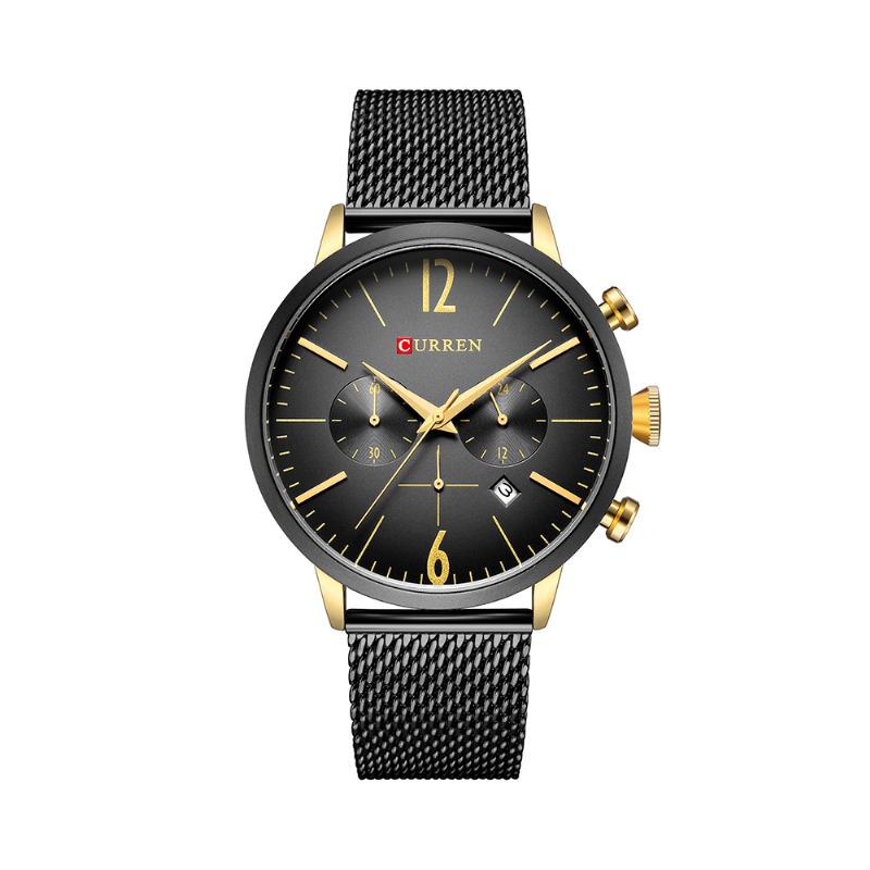 Herrklocka I Rostfritt Stål Casual Date Vattentät Quartz Watch