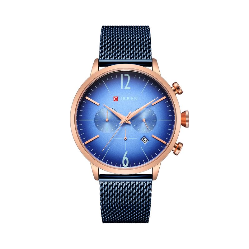 Herrklocka I Rostfritt Stål Casual Date Vattentät Quartz Watch