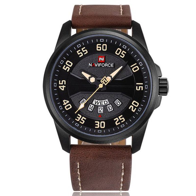 Herrklocka Läderrem Enkel Dial Herr Quartz Armbandsur
