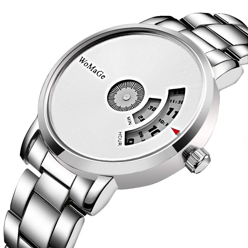 Herrklocka Mode Rostfritt Stålband Business Digital Quartz Watch