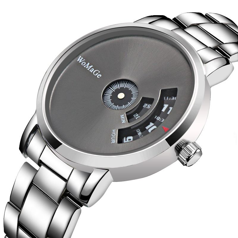 Herrklocka Mode Rostfritt Stålband Business Digital Quartz Watch