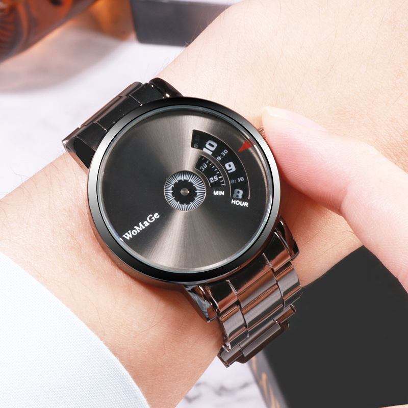 Herrklocka Mode Rostfritt Stålband Business Digital Quartz Watch