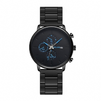 Hög Hårdhet Glas Mode Full Metal Armband Män Vattentät Watch Quartz Watch