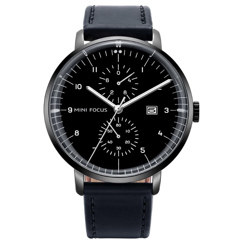 Läderrem Herrklocka Casual Style Lysande Hand Quartz Watches