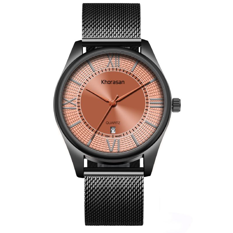 Män Business Watch Dekorerad Pointer Calendar Quartz Watch