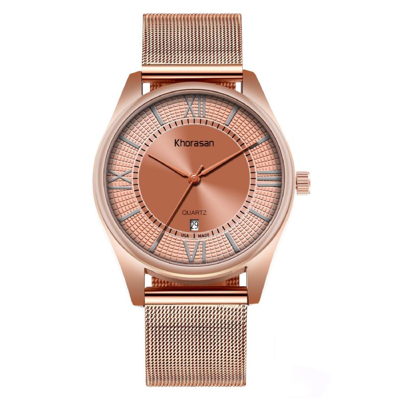 Män Business Watch Dekorerad Pointer Calendar Quartz Watch