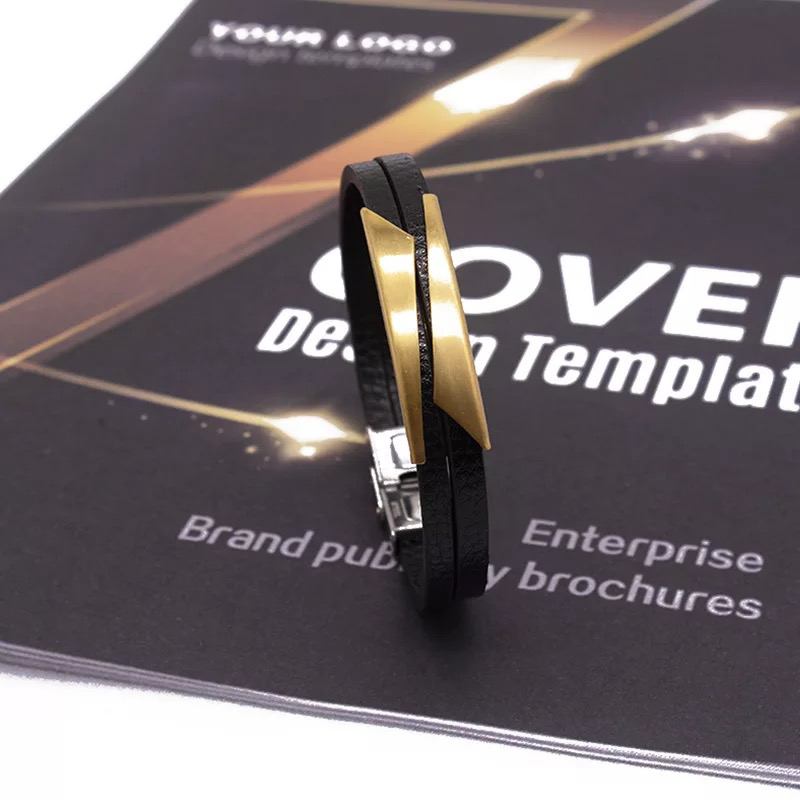 Mode Business Herrklocka Armbandsset 2st Kalenderklockfodral Läderband Herr Quartz Watch