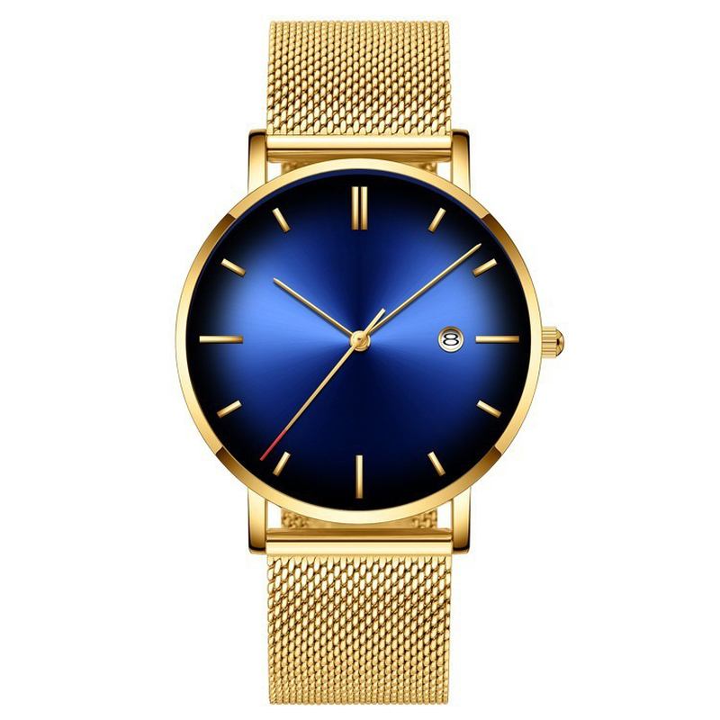 Mode Casual Business Gradient Färg Multi-function Mesh Armband Quartz Watch