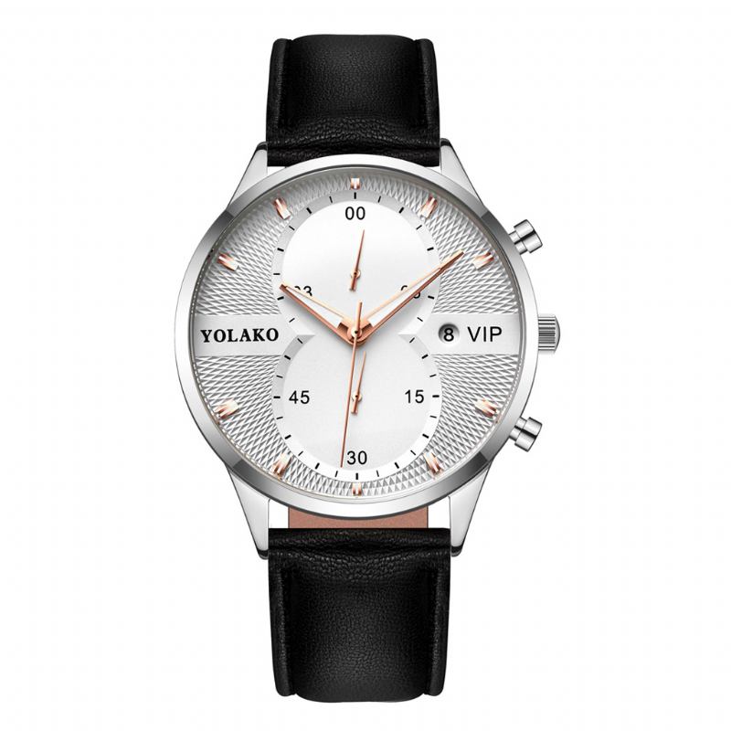 Mode Casual Business Pu Läder Enkelt Bälte Quartz Watch För Män