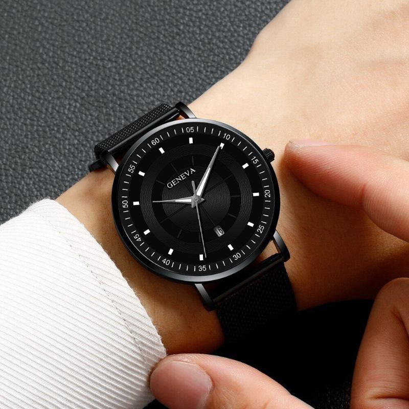Mode Casual Luminous Pointers Business Multi-function Mesh Armband Quartz Watch