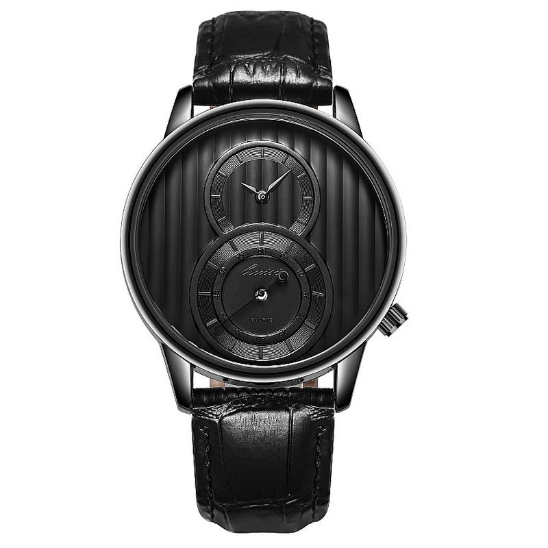 Mode Dial Orgel Stripe Two Creative Dial Läder Watch Classic Quartz Watch