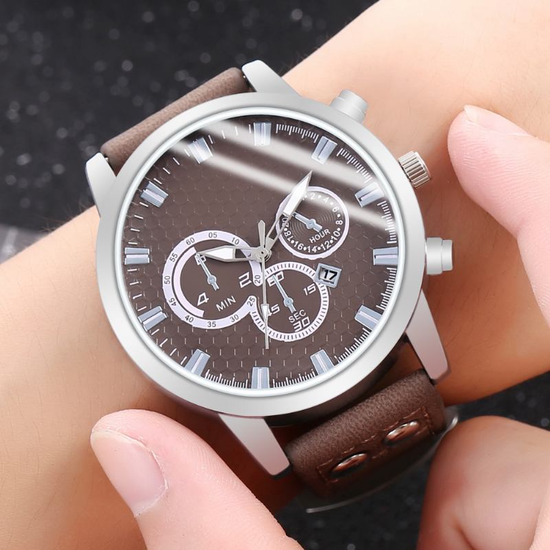Mode Elegant Sport Business Casual Bälte Herrklocka Quartz Watch