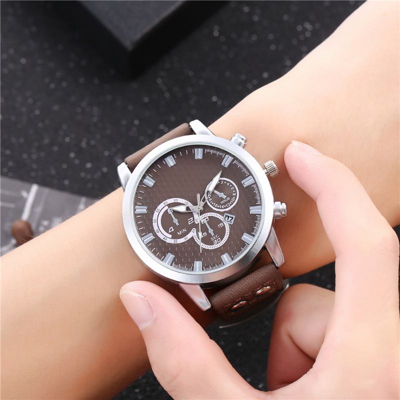 Mode Elegant Sport Business Casual Bälte Herrklocka Quartz Watch