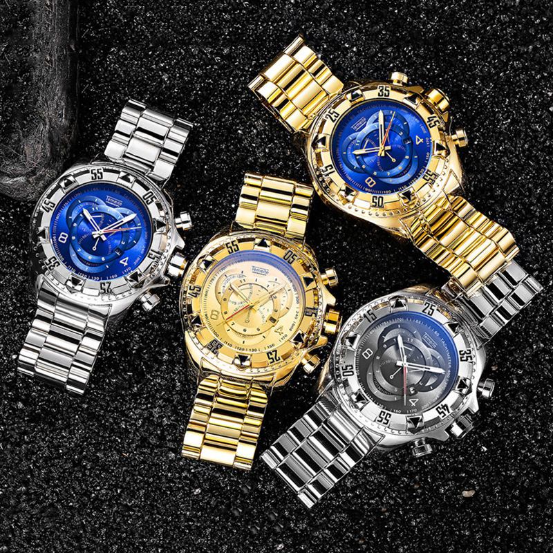 Mode Herrklocka Stor Urtavla Lysande Date Display Quartz Watch