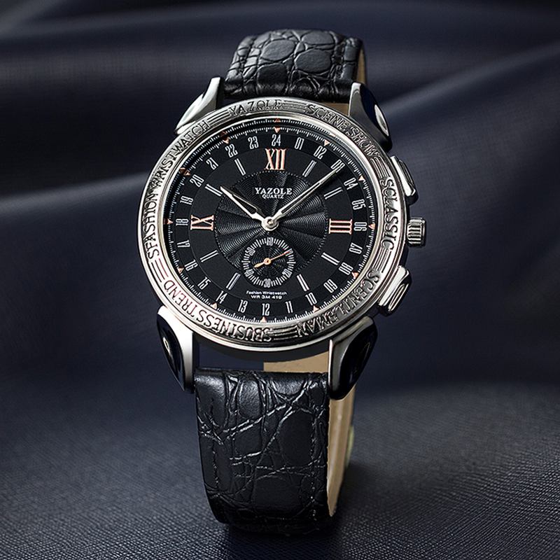 Mode Liten Urtavla Affärsstil Män Vattentät Läderrem Quartz Watch