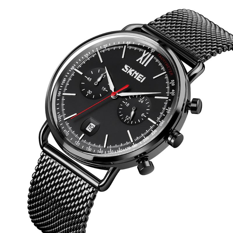 Mode Män Business Style Ljusande Visa Kalender Quartz Watch