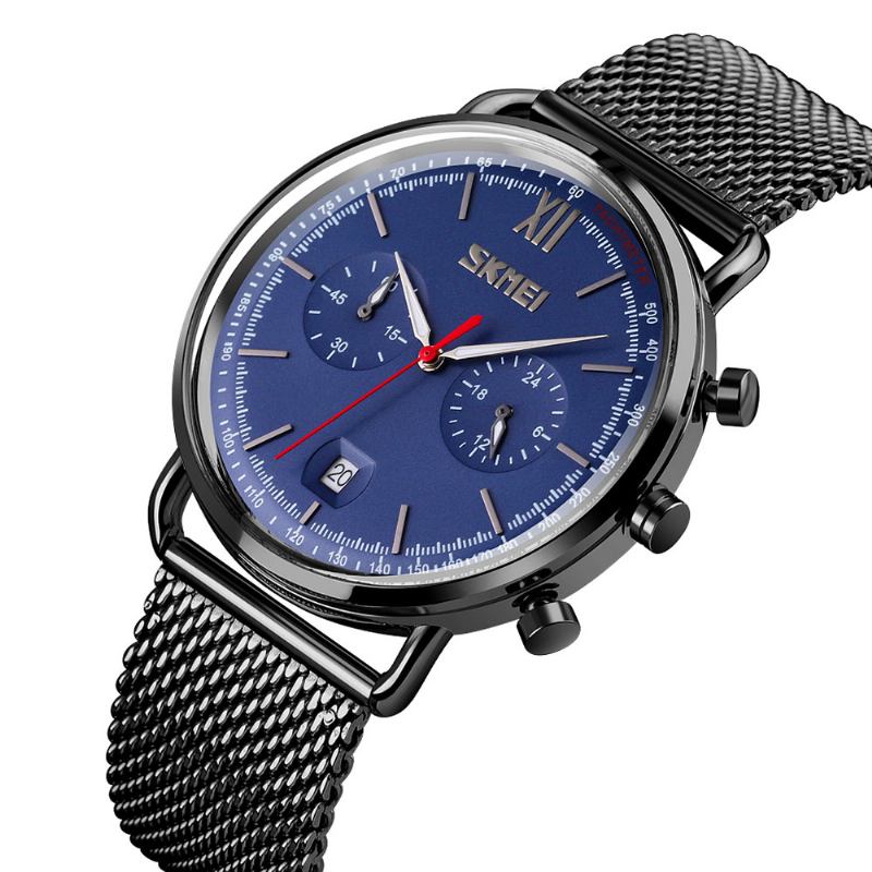 Mode Män Business Style Ljusande Visa Kalender Quartz Watch