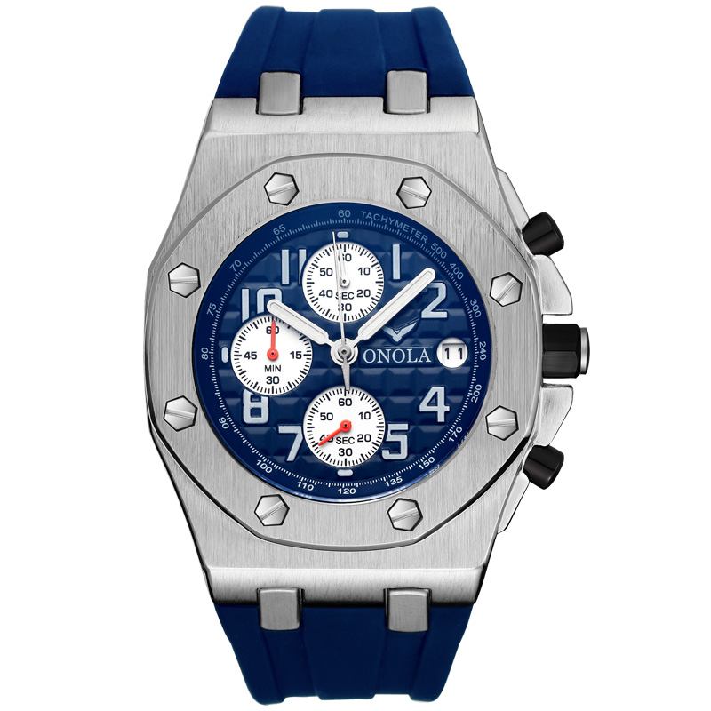 Mode Män Klocka Datum Display Kronograf Vattentät Multi-function Classic Quartz Watch