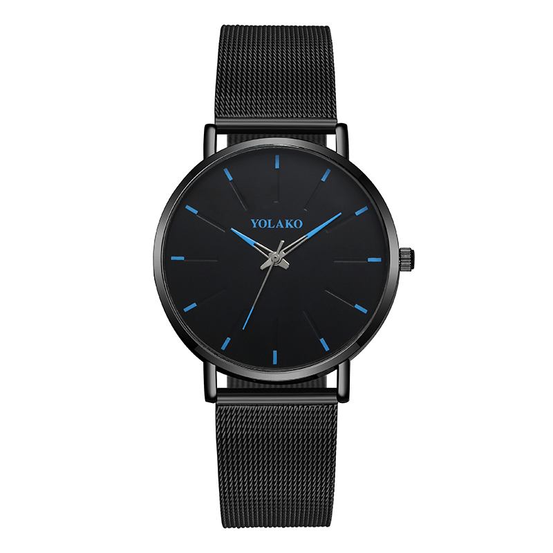 Mode Mesh Stålrem Causal Style Enkel Dial Herrklocka Quartz Watch