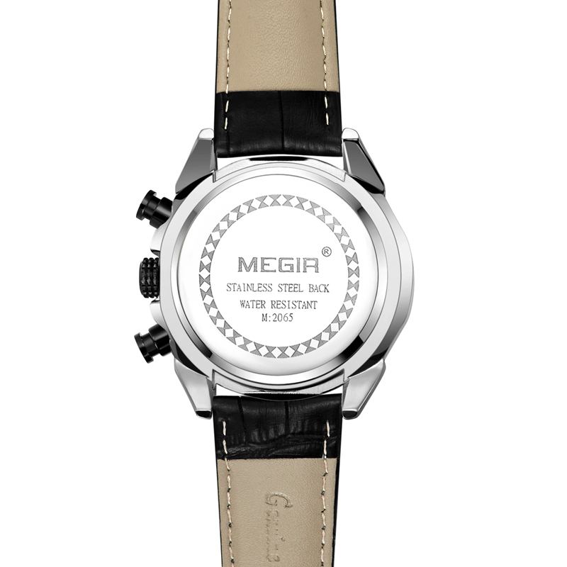 Sportklockor Creative Chronograph Quartz Läderrem Herrklocka