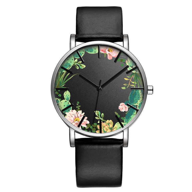 Unisex Armbandsur Blommor Picture Dial Display Quartz Watch