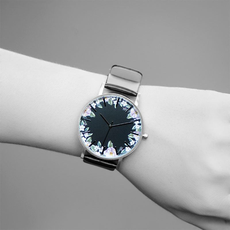Unisex Armbandsur Blommor Picture Dial Display Quartz Watch