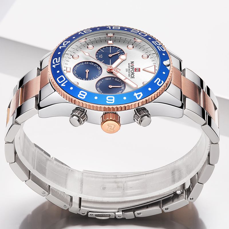 Vattentät 24 Timmars Herrklocka Full Steel Business Style Quartz Watch