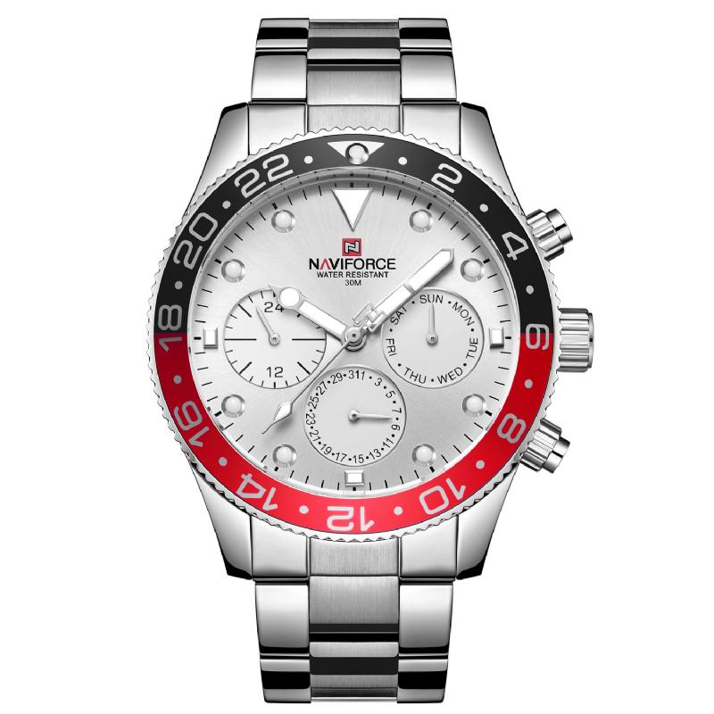 Vattentät 24 Timmars Herrklocka Full Steel Business Style Quartz Watch