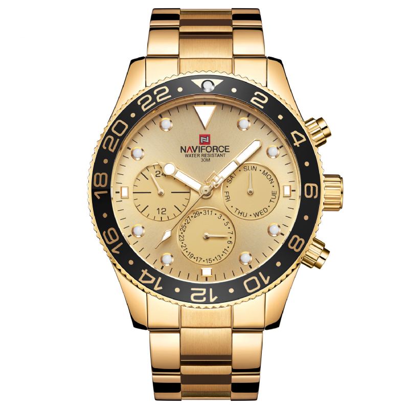 Vattentät 24 Timmars Herrklocka Full Steel Business Style Quartz Watch