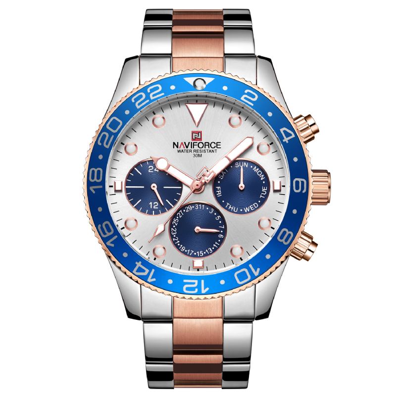 Vattentät 24 Timmars Herrklocka Full Steel Business Style Quartz Watch