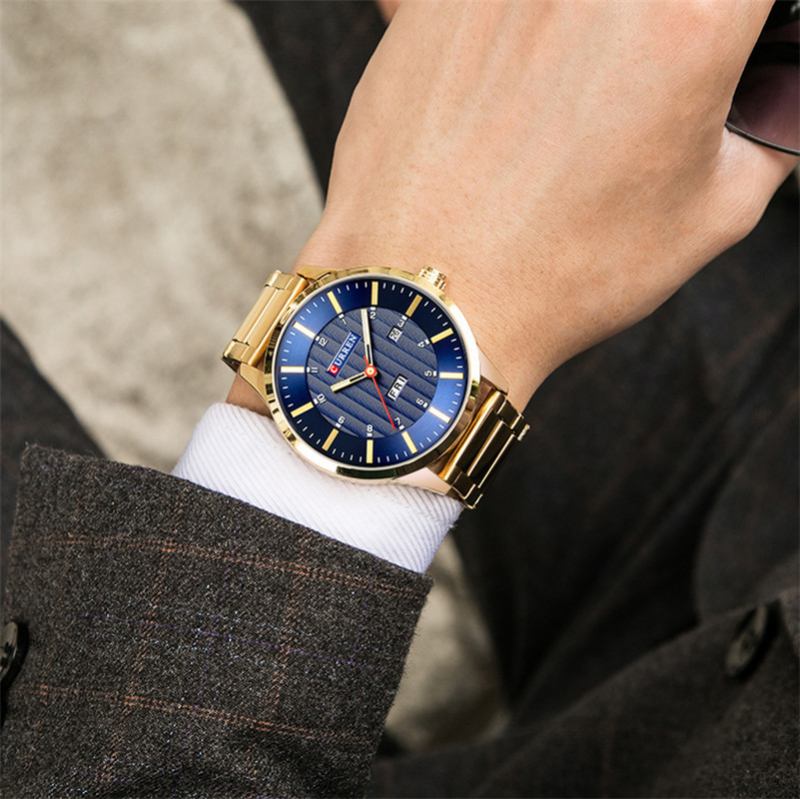 Vattentät Business Style Herr Armbandsur Kalender Quartz Klockor