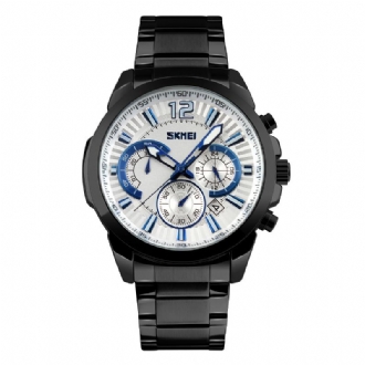 Vattentät Stoppur Display Datum Casual Style Bussiness Herr Quartz Watches