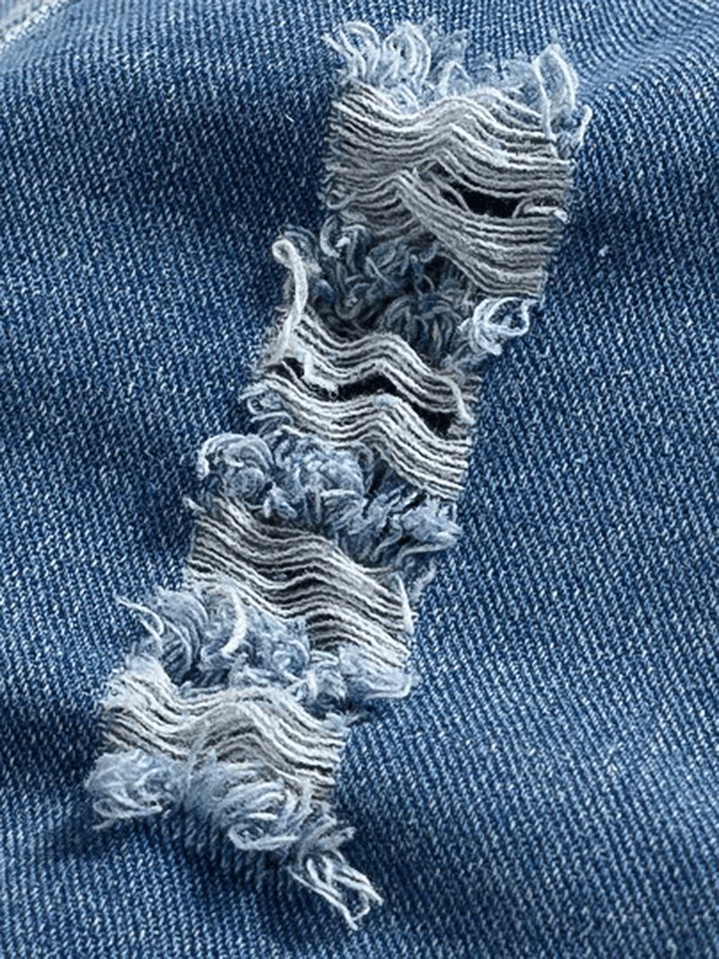 Dubbla Fickor I Jeansmode För Män Turn Down-krage Casual Vest