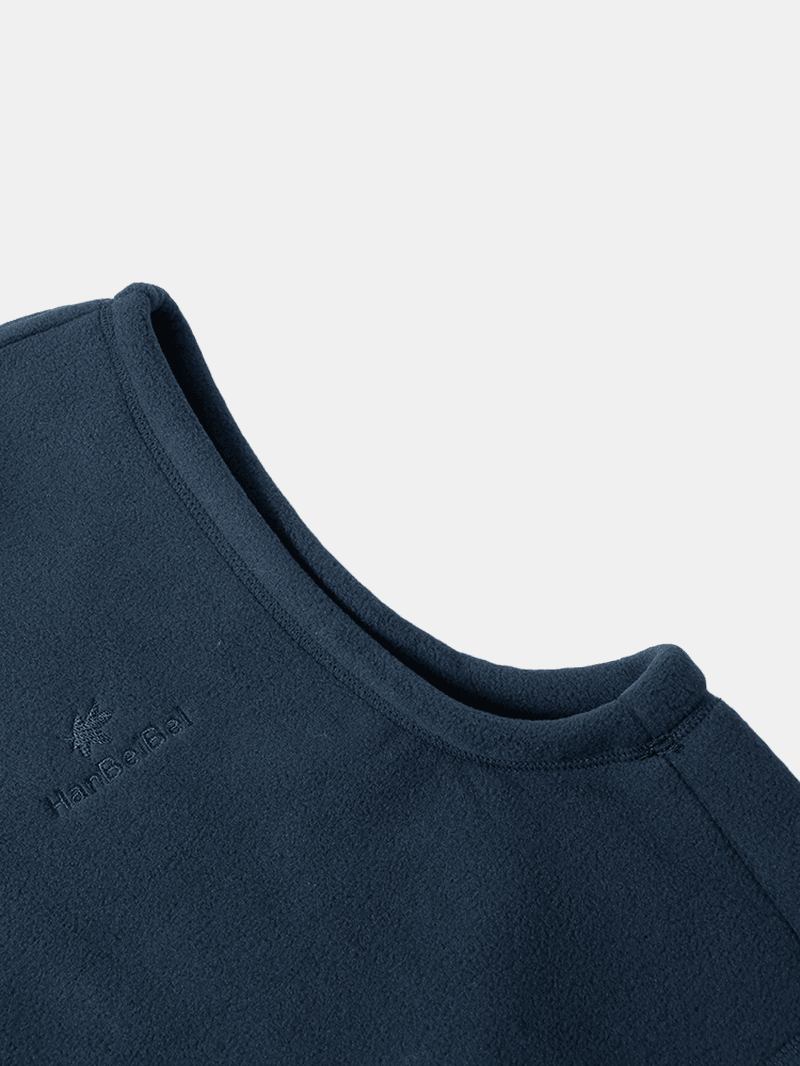 Herr Fleece Brev Bröst Broderi Stativ Krage Varma Ärmlösa Västar