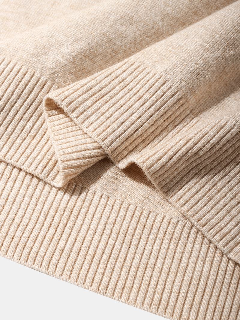 Män Enfärgad Crew Neck Stickade Basic Ärmlösa Västar