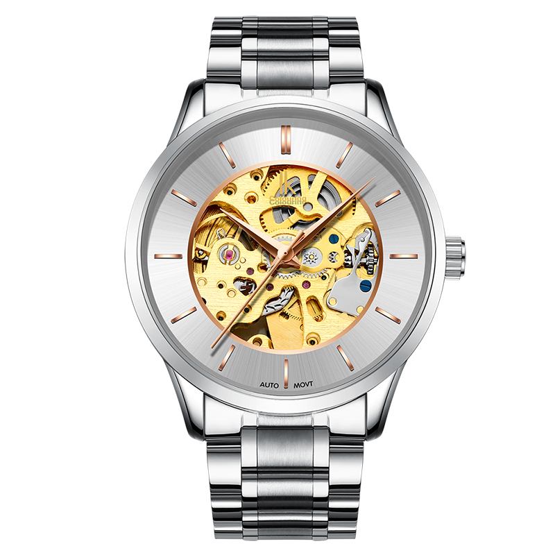 Bussiness Style Herr Wacth Rose Golden Auto Mekanisk Armbandsur