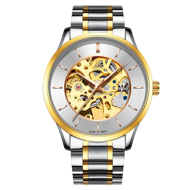 Bussiness Style Herr Wacth Rose Golden Auto Mekanisk Armbandsur