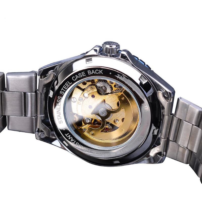 Mode Män Automatisk Watch Business Rostfritt Stål Armband Mekanisk Klocka